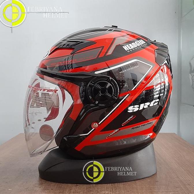 HELM NHK GLADIATOR TOURING RED HALFFACE DOUBLE VISOR