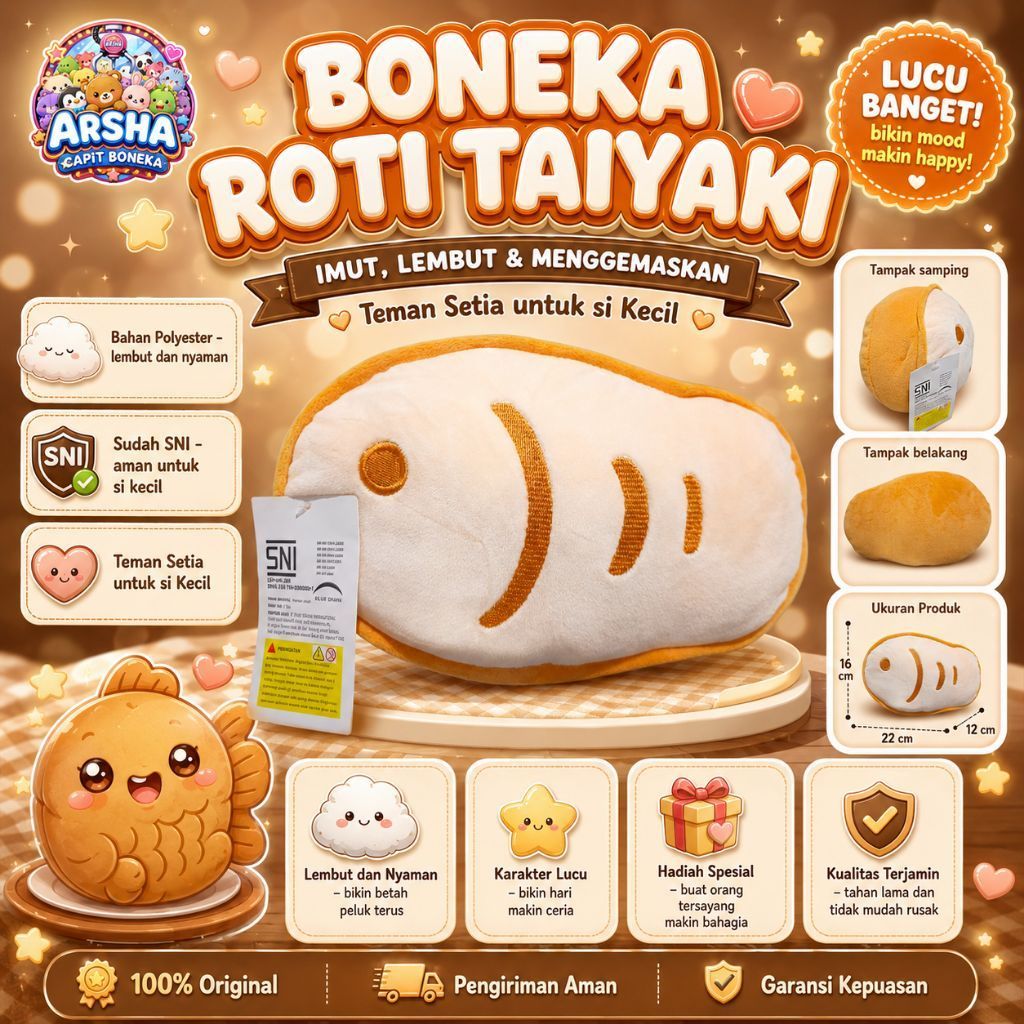 Boneka Capit FuniFun Ohsome Capit Boneka Roti Taiyaki