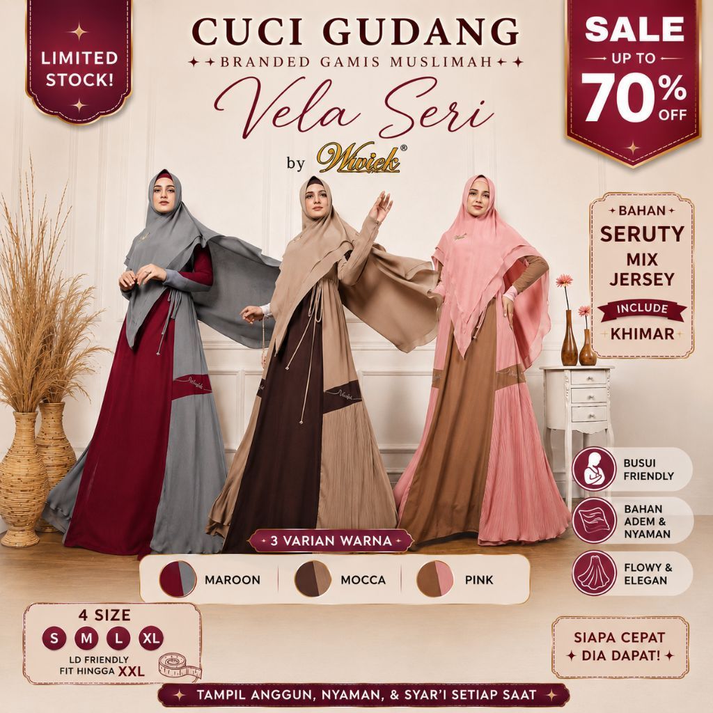 GAMIS VELA SERIES  BY WIWIEK MUSLIMAH