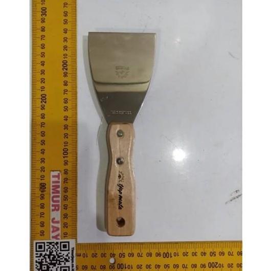 Tjap Mata 3 Inch Stainless Asli Kape Gagang Kayu Scraper Skrap