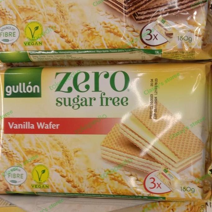 Gullon Zero Sugar Free Vanilla Wafer 150 Gr/Wafer/Vanilla