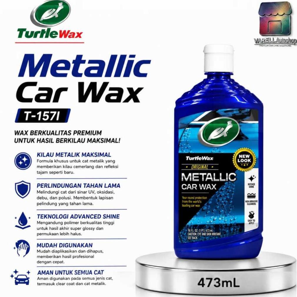 Turtle Wax Metallic Car Wax Obat Poles Pengkilap Body Tanpa Busa/ Spons Silicone Silikon Glaze Metal