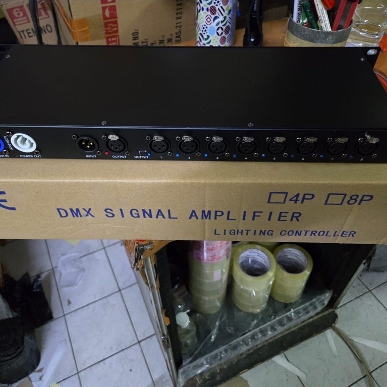 Splitter DMX 8ch / penguat sinyal lampu DMX lighting