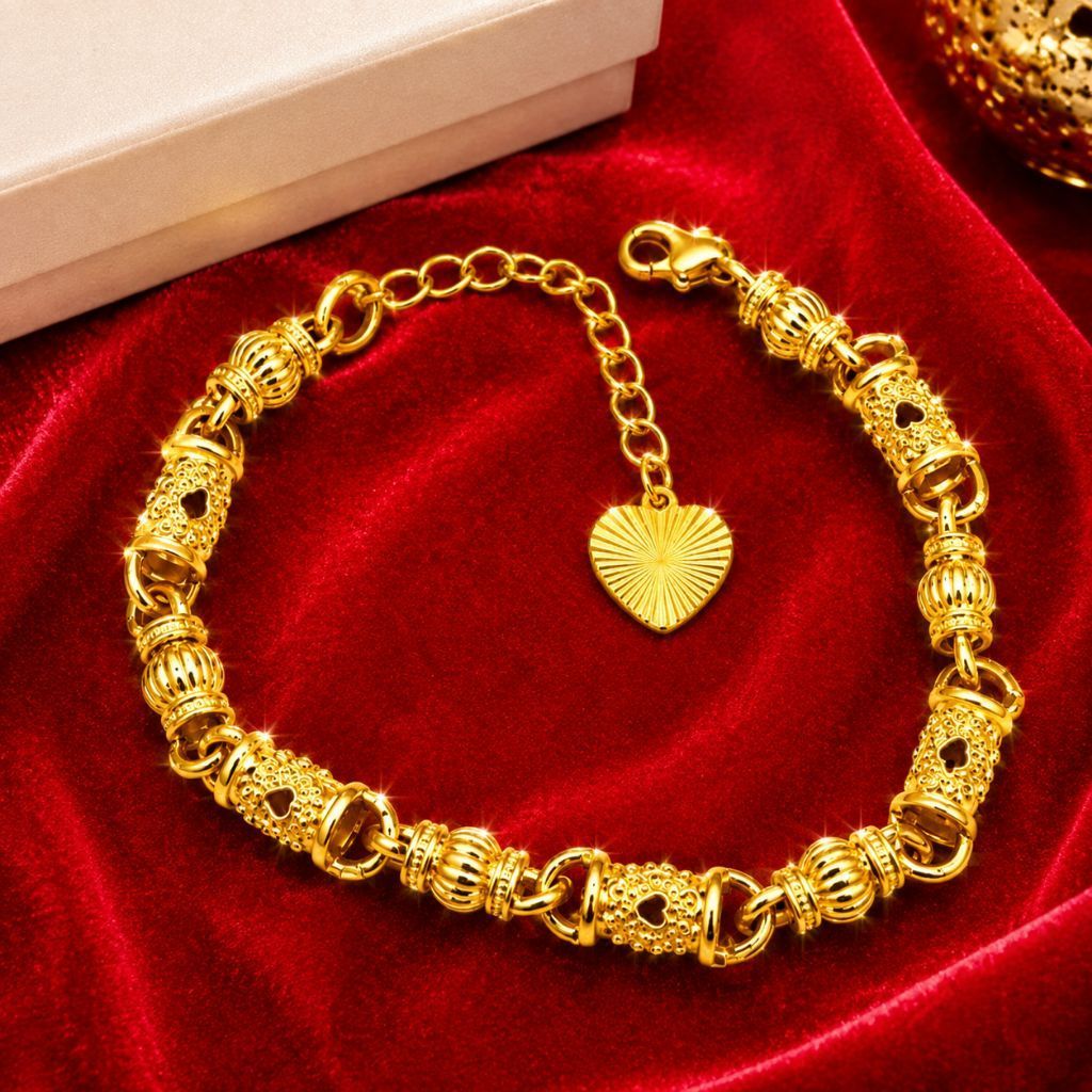 Gelang Bambu Titanium Lapis Emas Anti Karat