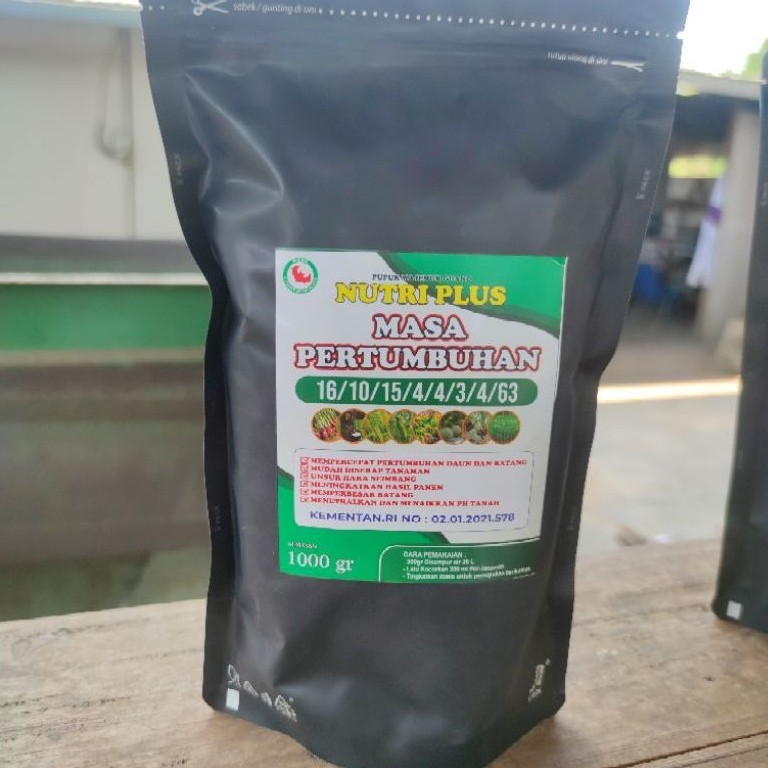 Pupuk Pertumbuhan Guano Nutri Plus 16-10-15-4-4-3-4-63 1Kg- Pupuk masa pertumbuhan/vegetatif