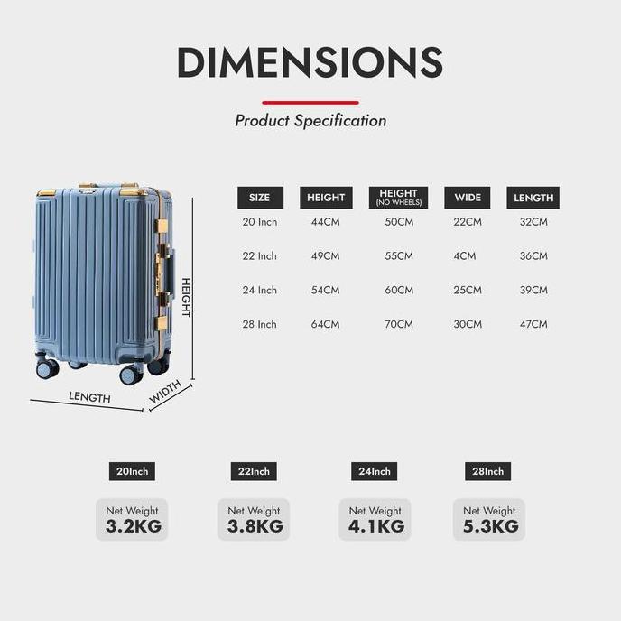 Roaming Koper Size Kabin & Bagasi Koper Wanita Koper Pria Suitcase Luggage T098