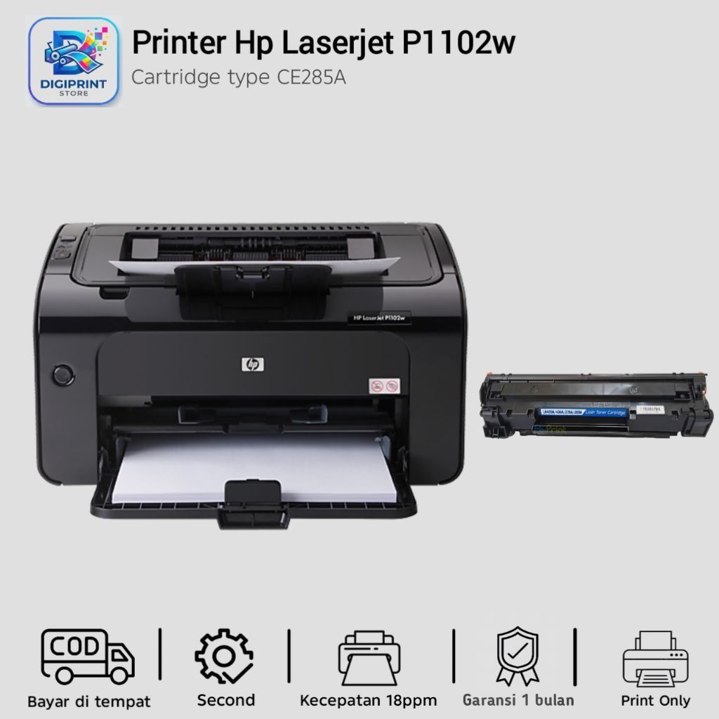 Printer HP LaserJet P1102w Printer LaserJet bekas bisa wifi