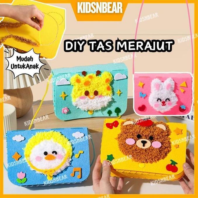 Mainan Tas - Diy Anak Perempuan - Tas Karakter - Prakarya Anak Merajut -327-Diy Tas Merajut