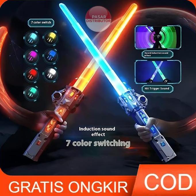 Mainan Anak Light Saber Telescopic Mainan Pedang Laser Light Saber Led Lampu Anak Led