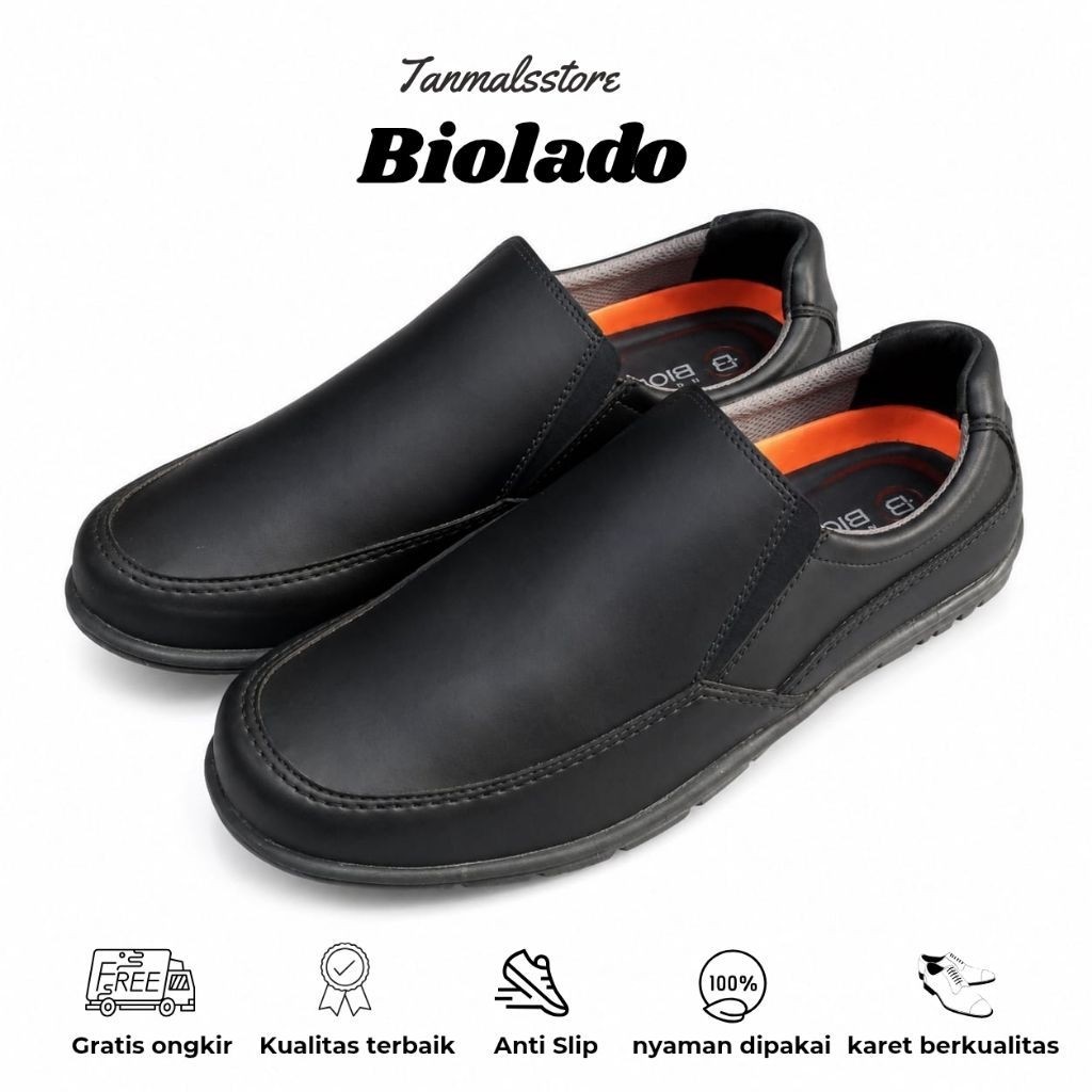 BIOLADO - SEPATU PANTOFEL PRIA SLIP ON UNTUK KERJA