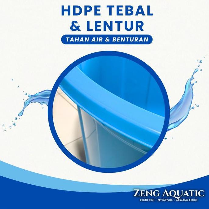 Bak Ukur Karantina Ikan Koi & Cupang Oval Plastik 1m Kuat Anti Pecah Bukan Fiber Fishpond Size S / M