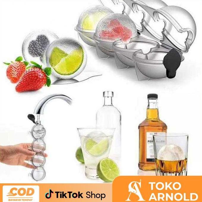 Cucinare- Cetakan Es Batu Silikon - Ice Cube / Cetakan Silikon Es Batu - Cetakan Es Batu Kotak Bulat