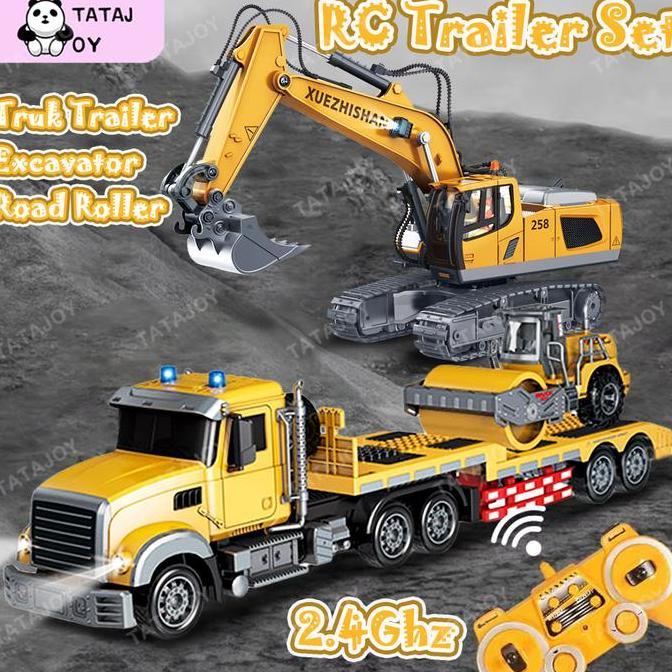 [TATAJOY]Mobil Remote Control Trailer Set Besar RC Truk Trailer & RC Excavator