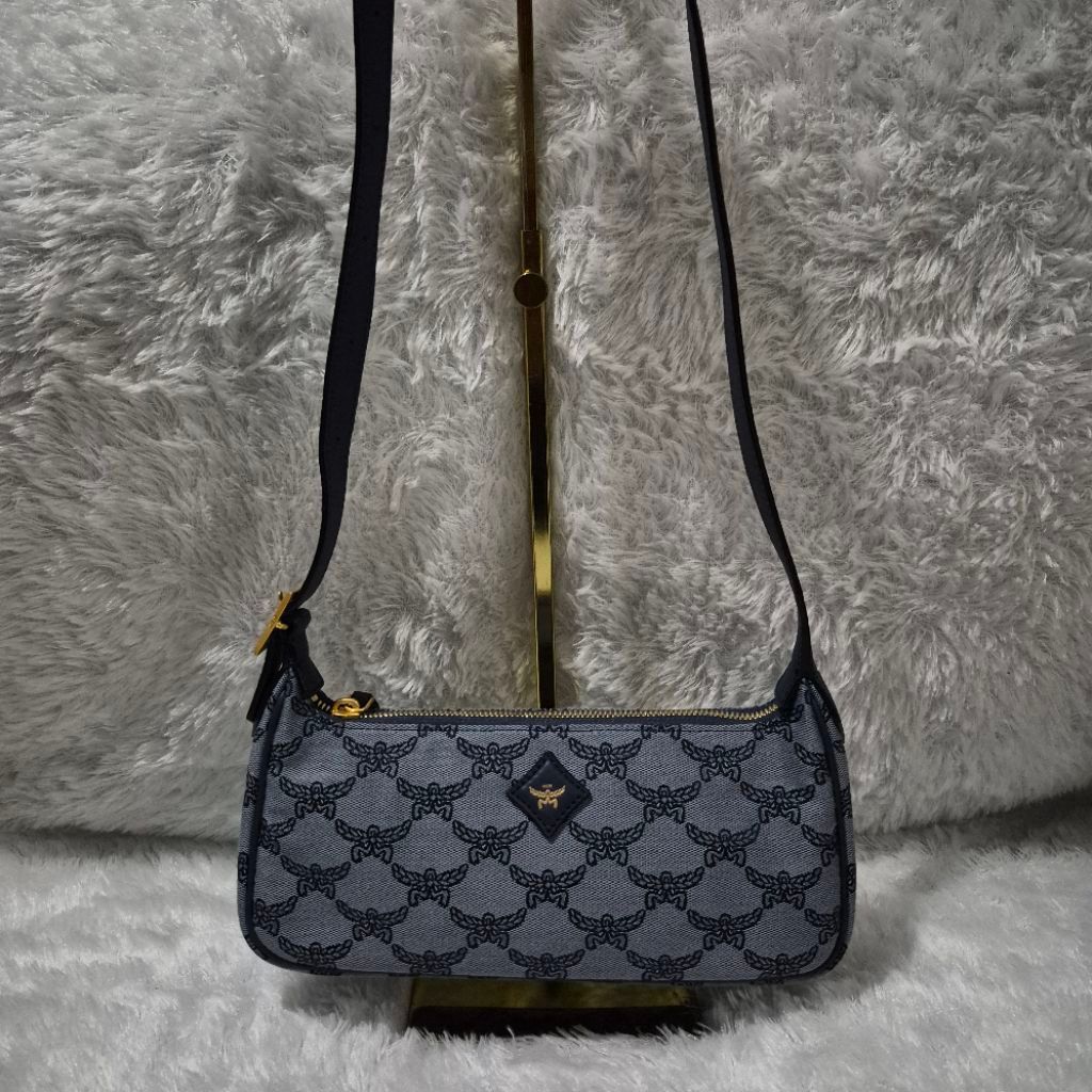 Tas PL McM Shoulder Bag Blue Navy Original