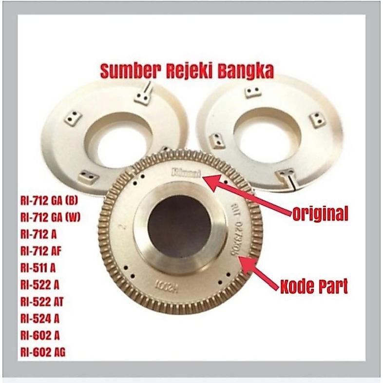 BURNER API BESAR RINNAI RI-712 GA (B)/RI-712GA (B) / RI-712 GA (W)/RI-712GA (W)