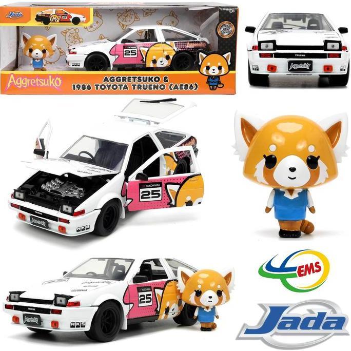 33725 - JADA 1/24 1986 TOYOTA TRUENO AND AGGRESTUKO FIGURE AGGRETSUK SMETOY