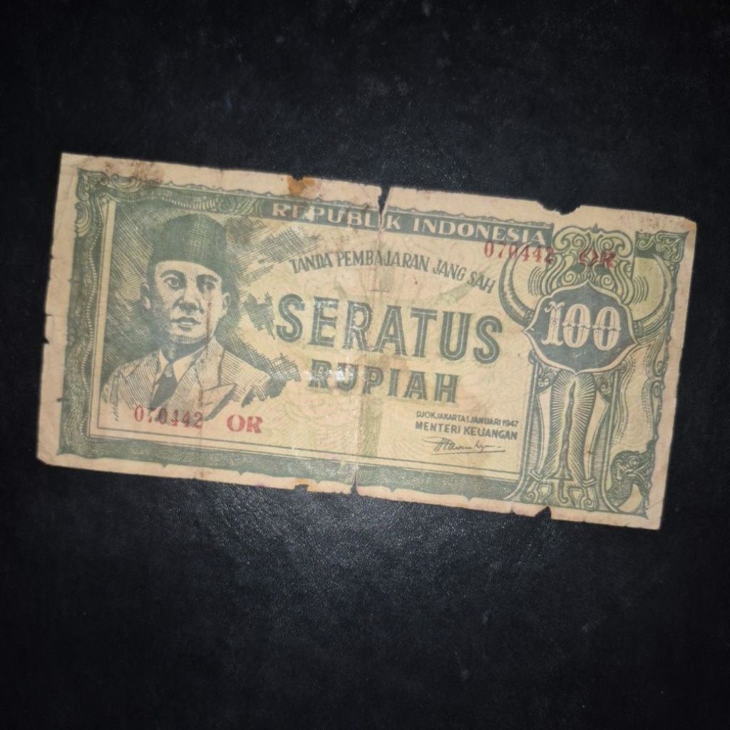 Uang Kuno 100 ORI (Keris) tahun 1947