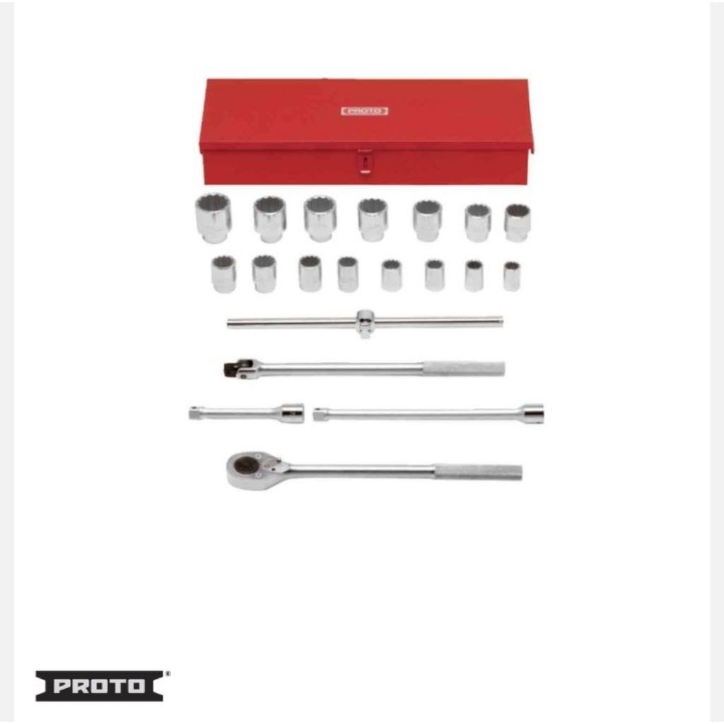 Proto 3/4" Drive 20 Piece Socket Set - 12 Point-J55102