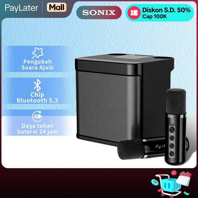 Bilobali99  - Sonix SK04 Speaker Bluetooth Karaoke 2Mic Speaker Aktif Full Bass Subwoofer 3D Stereo 