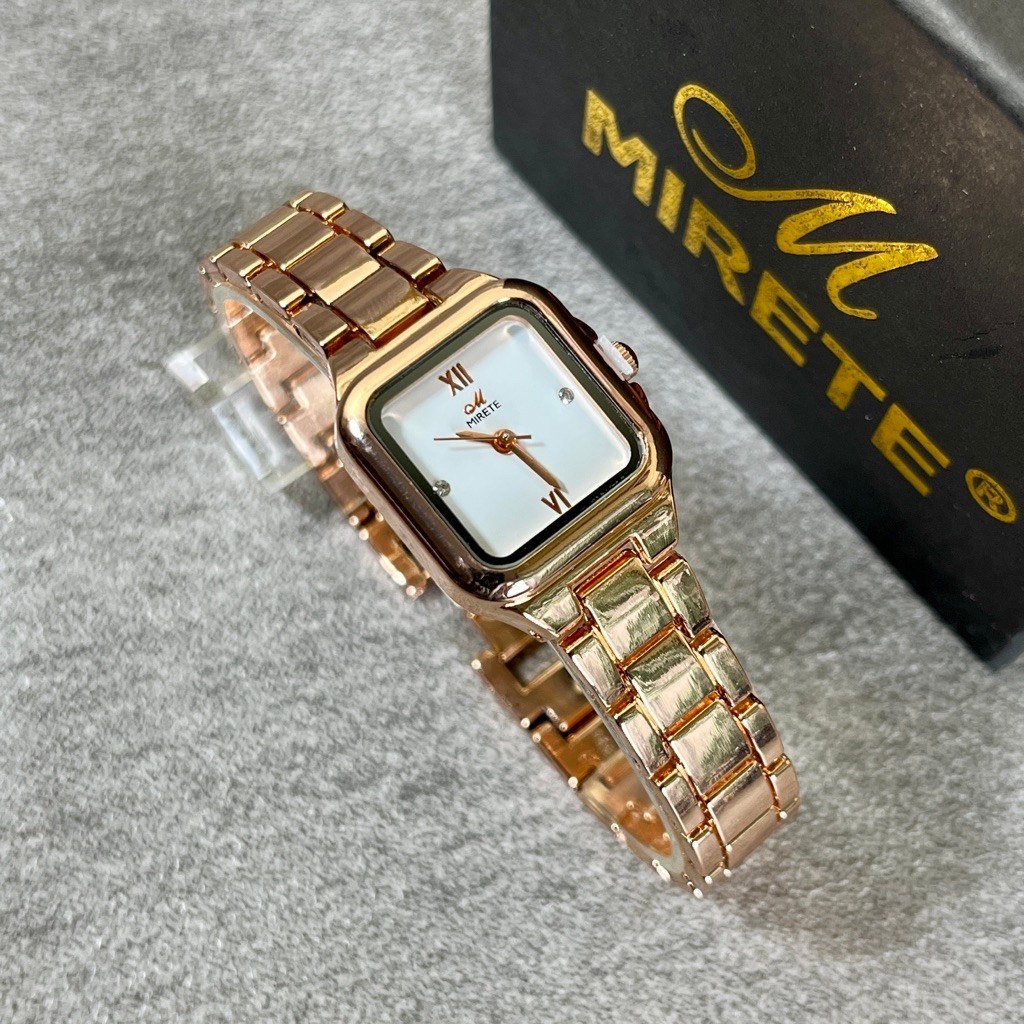 MIRETE R603 Jam Tangan Wanita Rosegold Fashion Elegan Analog Quartz Stainless Steel