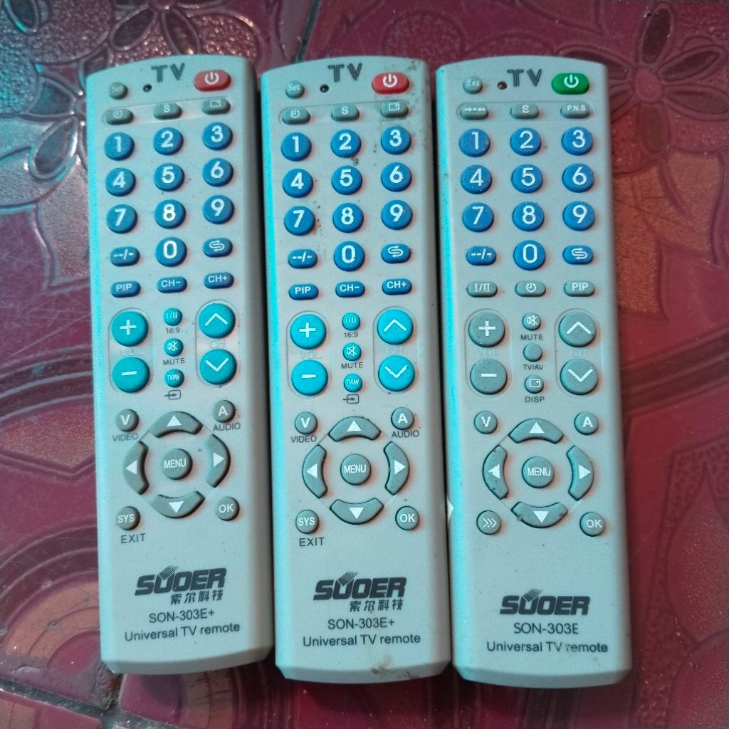 Dijual 3 pcs remote TV universal merk SOUER SON-303E