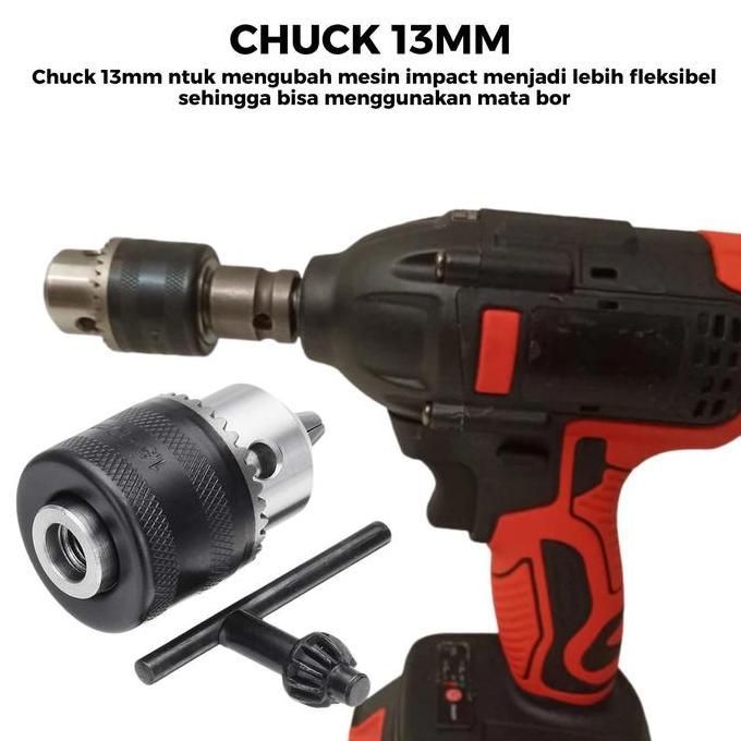 chuck 10mm dan 13mm / Kepala Chuck Bor / 10mm Untuk Gerinda / 13mm Untuk Impact