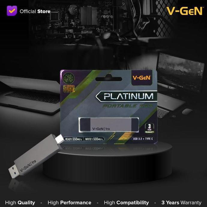 Save- V-Gen Ssd Portable 1Tb Storage External Usb 3.2 Type-C 1 Tb Vgen