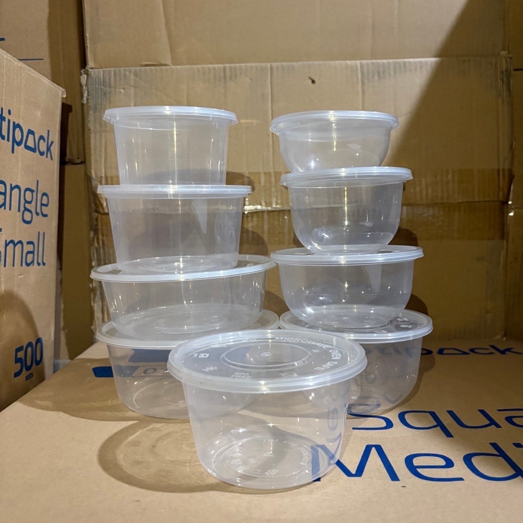 GROSIR 1 KARTON Thinwall Bowl Mangkok Plastik Bulat 200ml,300ml,400ml,450ml,500ml,650ml,750ml HARGA 