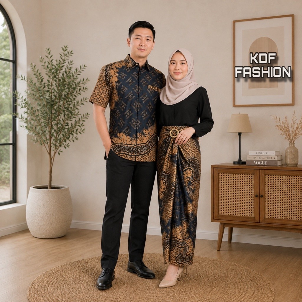 BATIK COUPLE ROK LILIT / LILIT COUPLE KEMEJA LENGAN PENDEK / BATIK LENGAN PENDEK COUPLE ROK LILIT