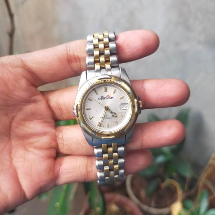 Jam tangan Vintage Ellesse two tone quartz original