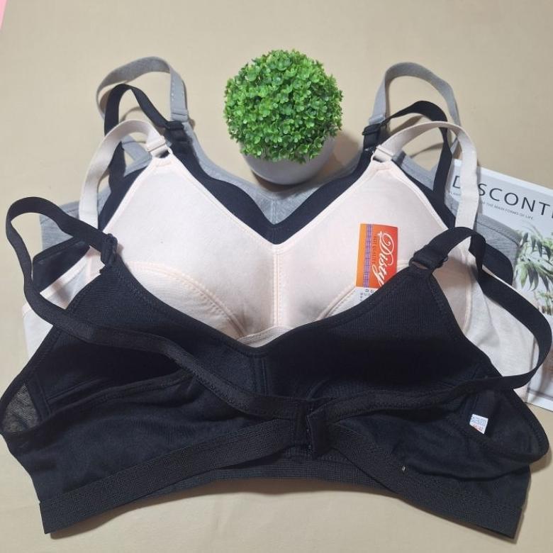 Official Paket 6 Pcs Sport Bra Wanita Bh Tampa Kawat Bra Tanpa Busa Bra Disty 34-36-38-40-42