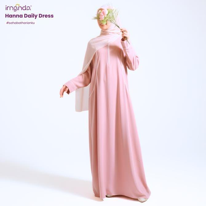 Irnanda Hanna Dress Gamis Polos Wanita Simple Kantong Wudhu Busui Friendly (TERBAIK) (TERBARU) (TERM