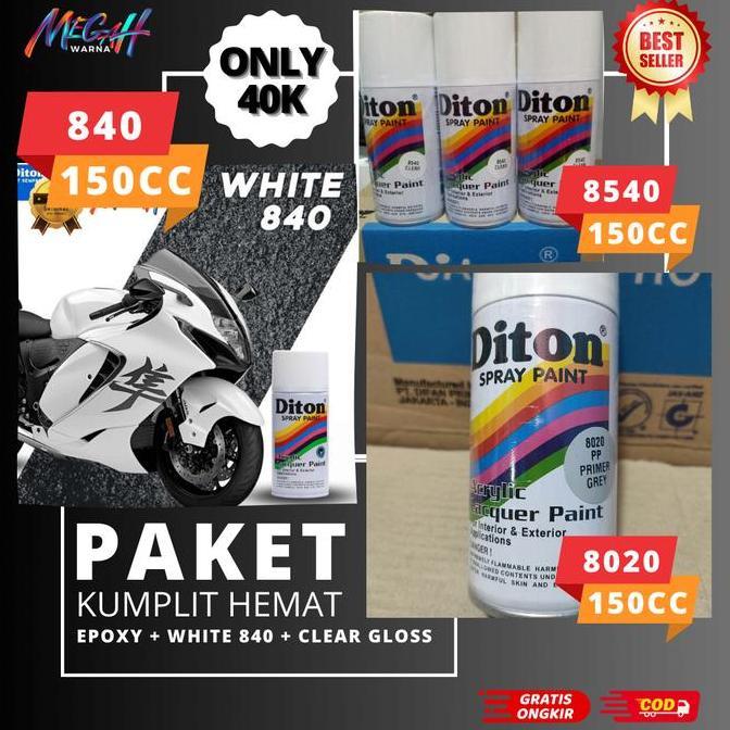 Paket Kumplit Pilok Putih Diton 150Cc White 840 + Epoxy + Clear