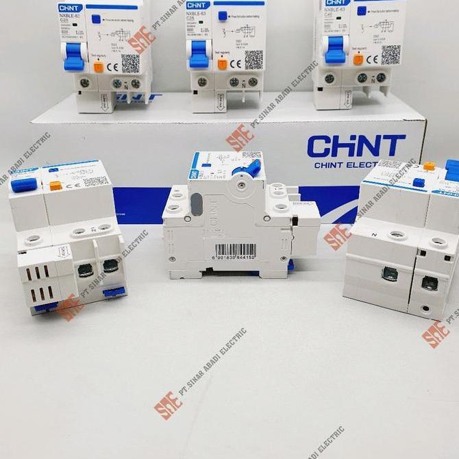 Rcbo Rccb Elcb Chint 1P+N 300Ma 6Ka / Nxble-63 / 6A 10A 16A 20A 25A 32A 40A Mcb+Elcb (Residual Curre