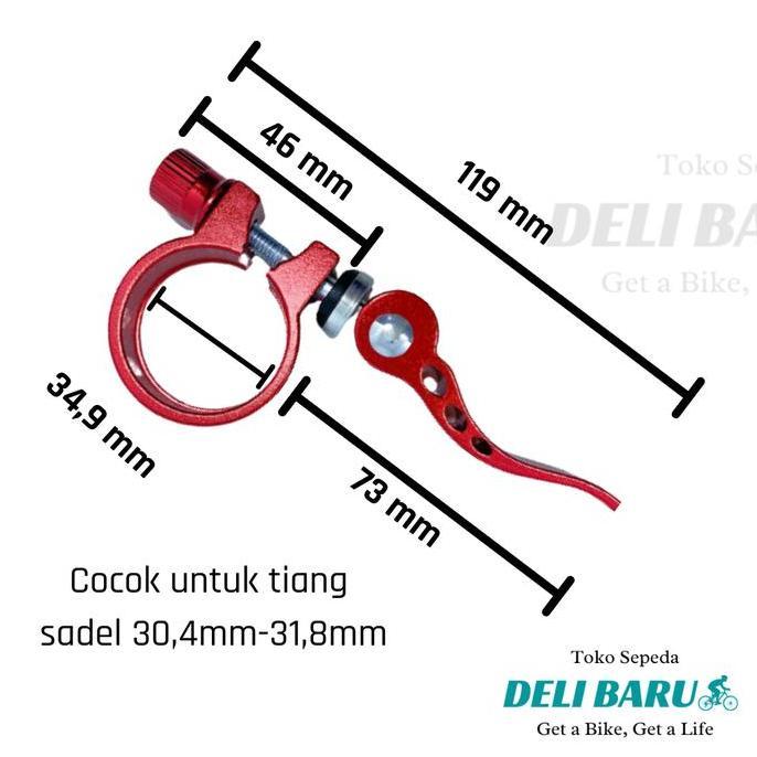 Downhill- Pacific Seat Clamp Qr 34.9 Untuk Seatpost 30.4 - 31.8 Sepeda Mtb, Lipat