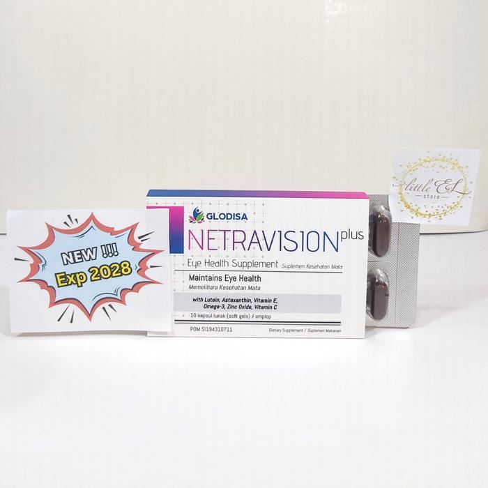 NETRAVISION PLUS - 1 BLISTER - Vitamin Mata - Suplemen Kesehatan Mata - Expired 21 Mei 2028