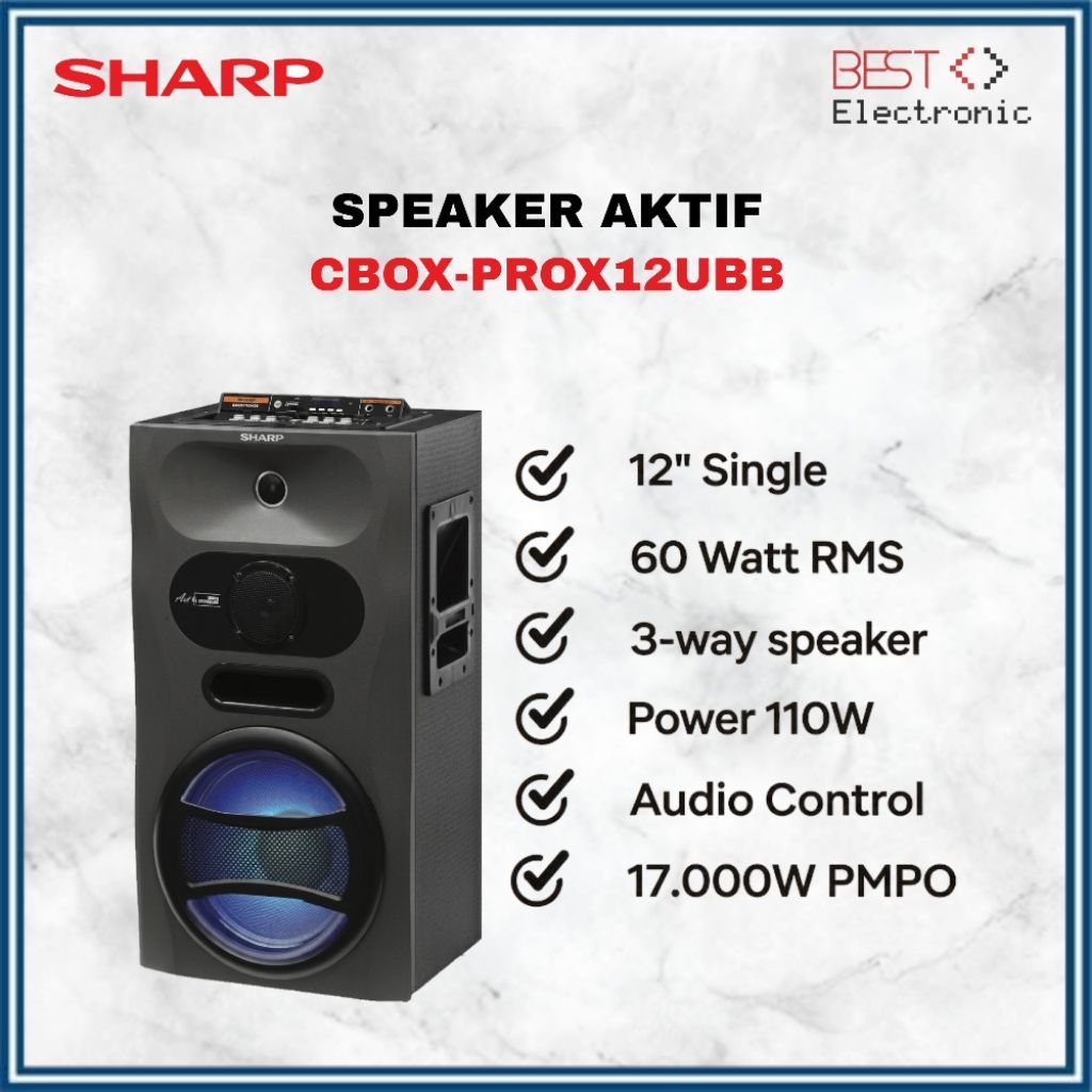 Speaker Aktif Sharp CBOX PROX12UBB 12 Inch 3 Way CBOXPROX12UBB