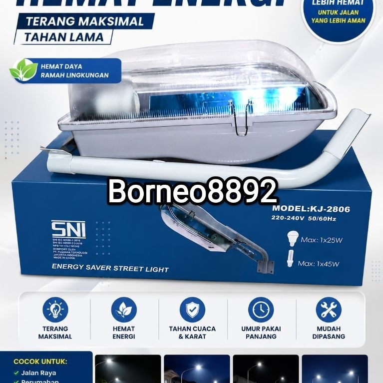 YOMIKO Kap Lampu Jalan KJ-2806 45W Waterproof Outdoor Kotak Elegan