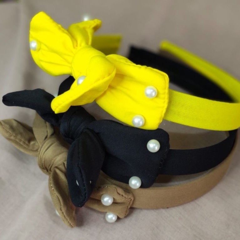 Naura.Accessories - Headband pita mutiara / bando mutiara / bando pita / bando korean style