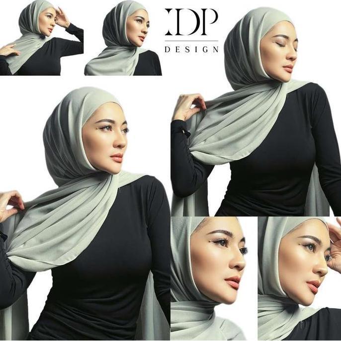 Veil- Pasmina Inner Idp Design Kerudung Wanita Muslim,Hijab Instan,Ceruty Rayon Hijab Kaos Panjang L
