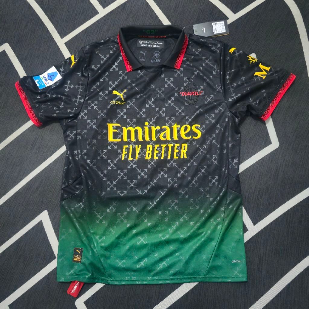Jersey Original AC Milan x Off White BLACK Rafa Leao #10