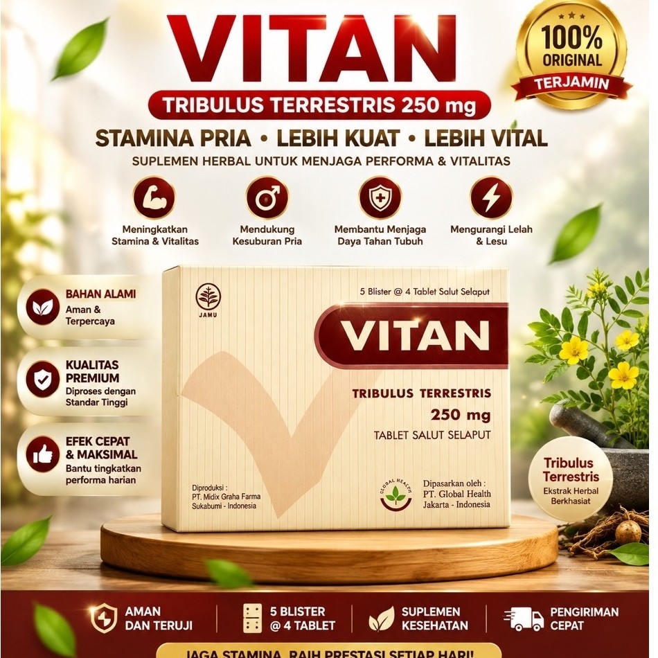 Vitan Tablet Tribulus Terrestris 250mg - Membantu Meningkatkan Stamina
