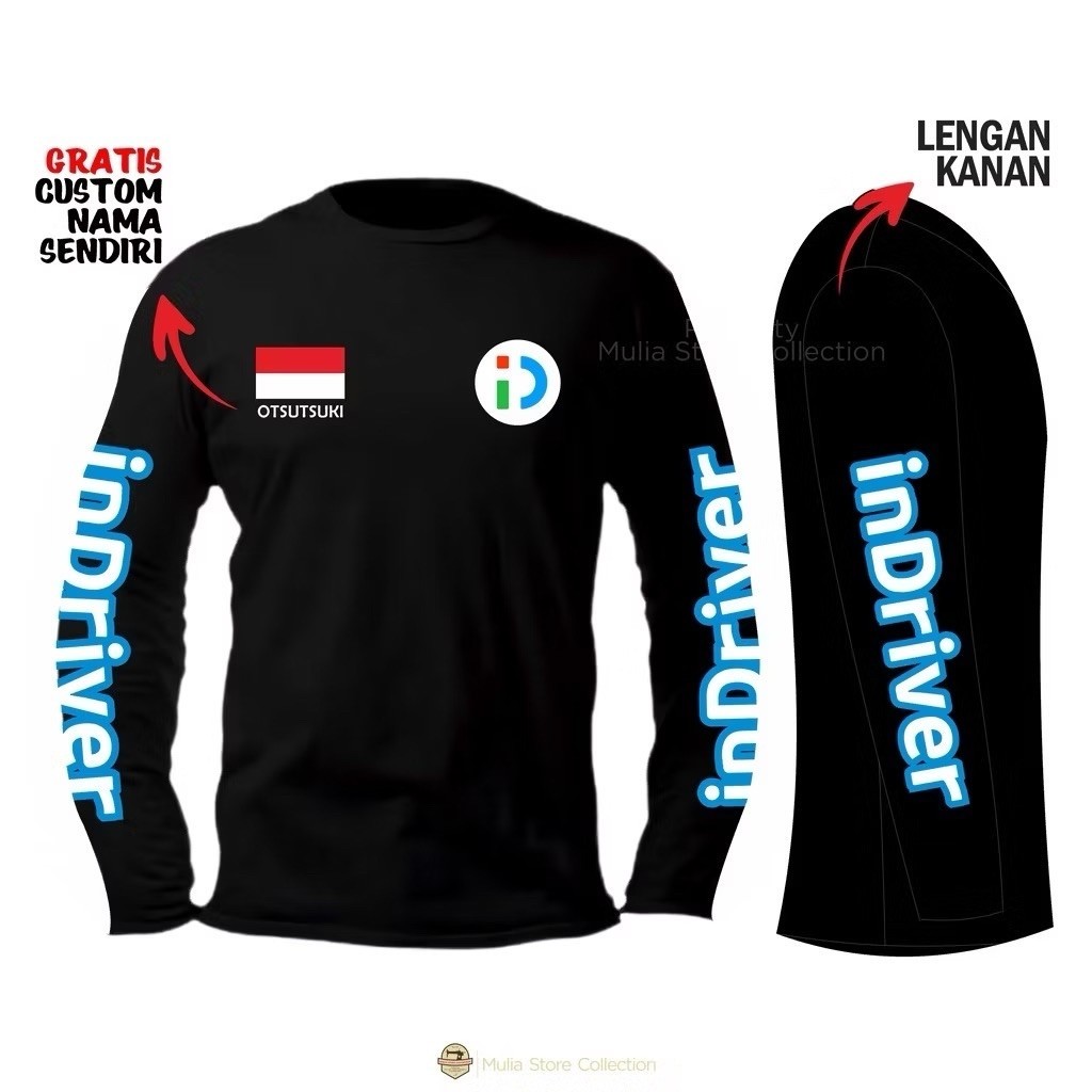 KAOS SHIRT/ KAOS LENGAN PANJANG INDRIVER TERBARU FREE NAMA DAERAH KEREN DAN SIMPLE