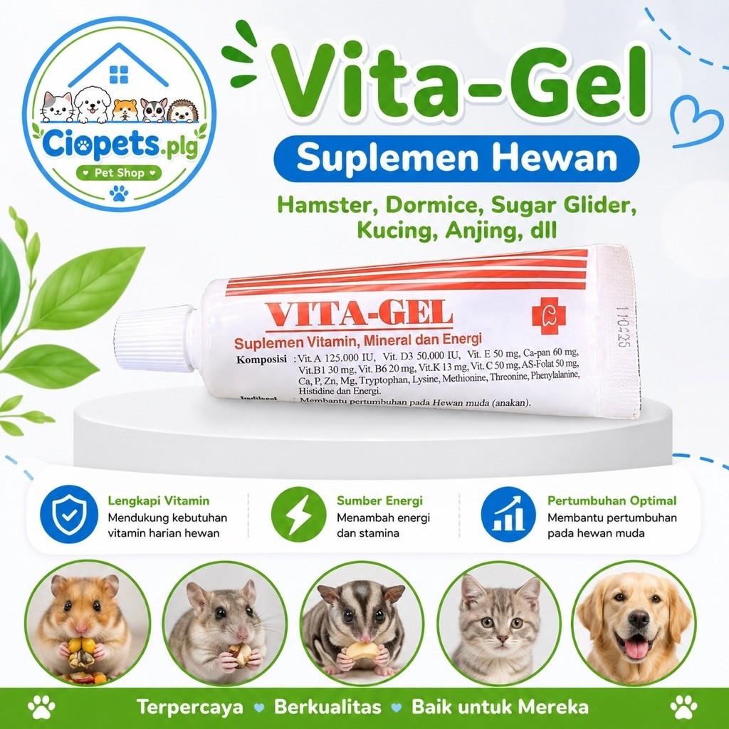 Vita-Gel Vitagel Vitamin Hamster, Kucing, Kelinci, Marmut
