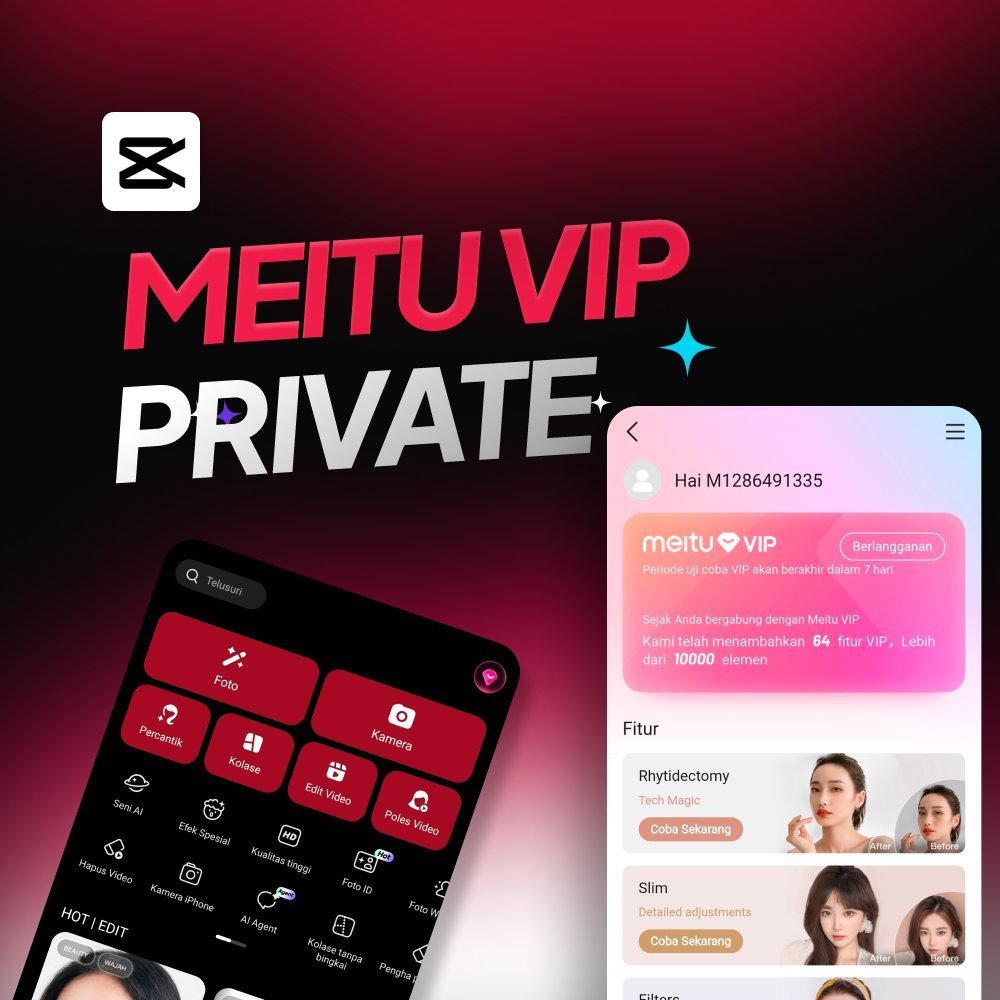PROMO MEITU VIP PREMIUM NO ADS FULL AKSES ANDROID BERGARANSI