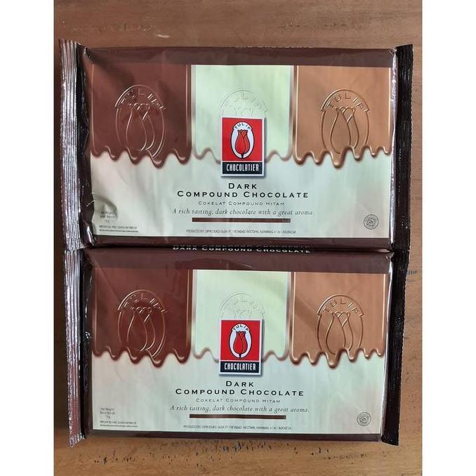 Po - Tulip Dark Chocolate Compound 1 Kg - Tulip Coklat Compound Dark