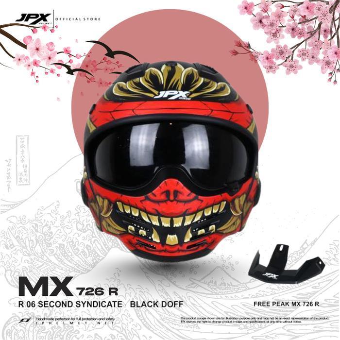 Helm Jpx Mx 726-R Modular Fullface Sni Dot Ece - Motif Mx 06 Second Syndicate Original Dan Terpercay