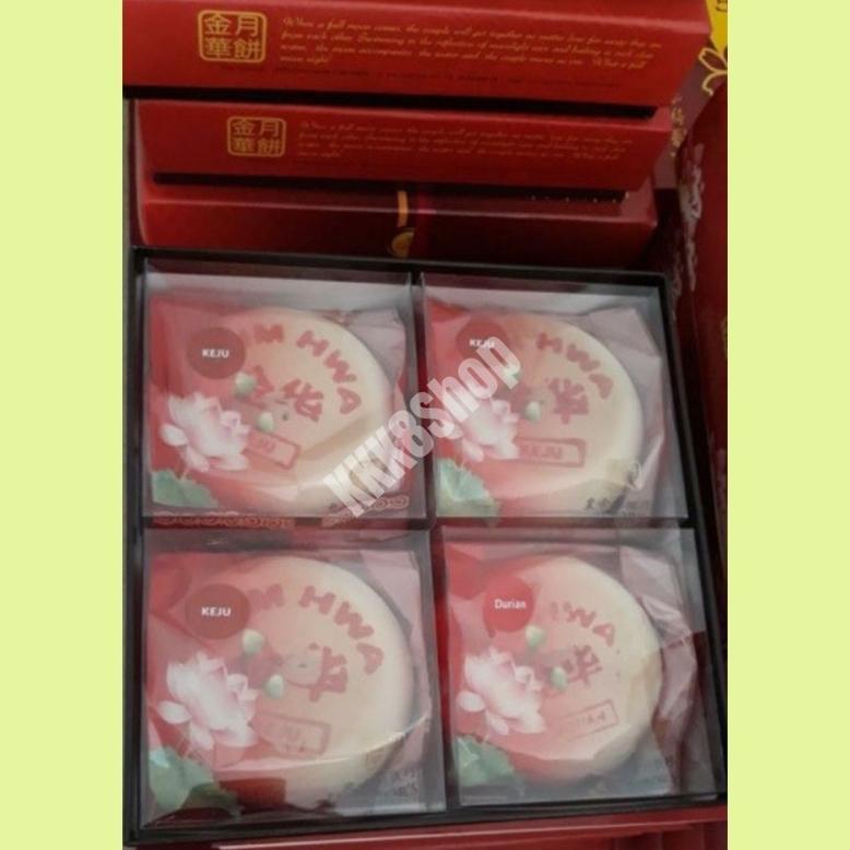 Ready Isi 4 Biji Mooncake Kim Hwa Kue Bulan Zhong Chiu Pia Tong Jiu Pia Kulit Putih Grosir Moon cake