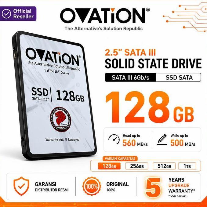 OVATION SSD SATA III 2.5" 128GB 256GB 512GB 1TB Internal SSD Laptop PC | 5 Years Upgrade Warranty