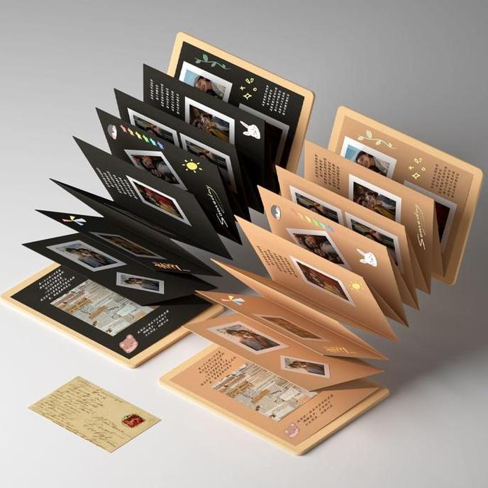Scrapbook Diy Album Accordion Style Scrapbook Album Vintage Album Lipat Hitam Polos Mini